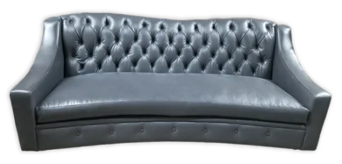 Sofa-6 — Sofa in leather, with tufted detailing and a hardwood frame