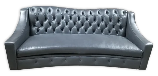 Sofa-6 — Sofa in leather, with tufted detailing and a hardwood frame