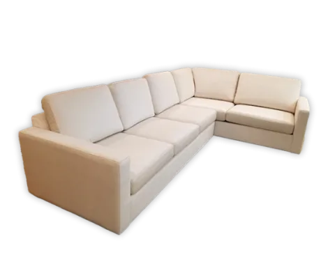 Sectional-4 — Sectional in leather, with a hardwood frame