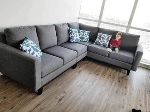 Sectional-8 — Sectional in fabric, with a hardwood frame
