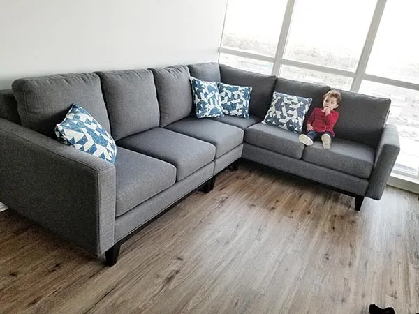 Sectional-8 — Sectional in fabric, with a hardwood frame