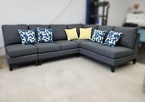 Sectional-10 — Sectional in fabric, with a hardwood frame