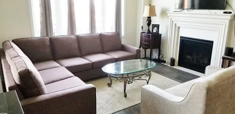 Sectional-11 — Sectional in fabric, with a hardwood frame
