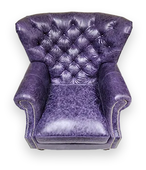 Room Chair-6 — Room chair in leather, with tufted detailing