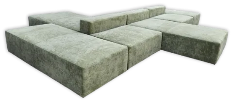 Modular-1 — Modular in fabric, with a hardwood frame