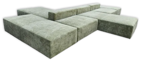 Modular-1 — Modular in fabric, with a hardwood frame