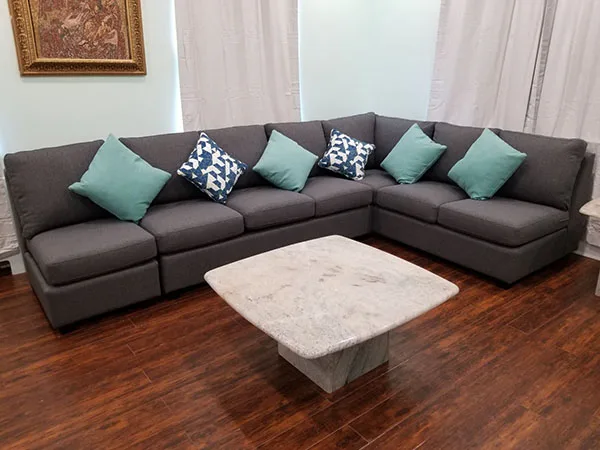 Sectional-15 — Sectional in fabric, with a hardwood frame