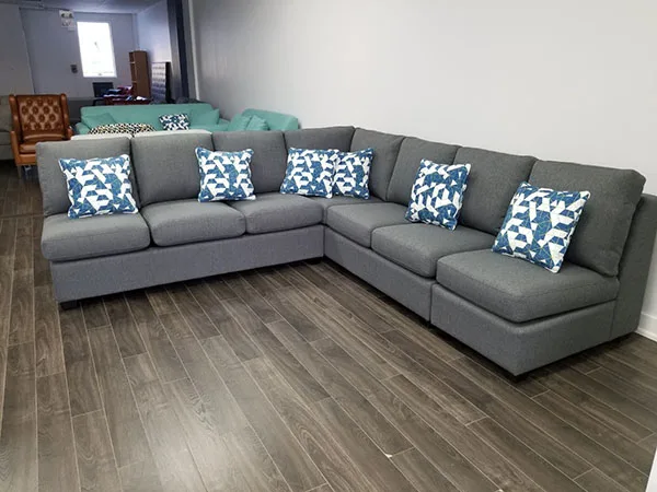 Sectional-17 — Sectional in fabric, with a hardwood frame (view 2 of 2)