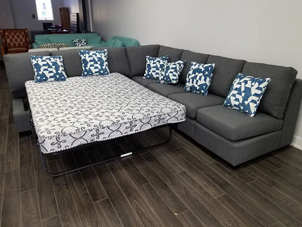 Sectional-17 — Sectional in fabric, with a hardwood frame (view 1 of 2)
