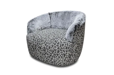 Swivel Chair-1 — Swivel chair in leather, with tufted detailing (view 1 of 2)